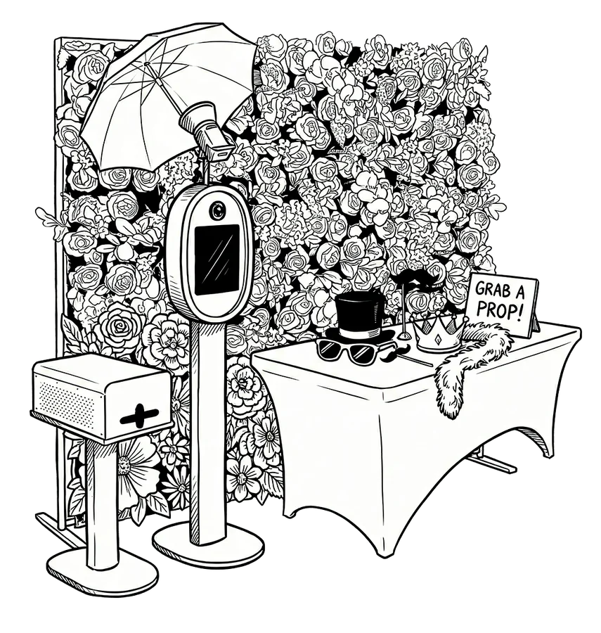 Aura Luxe photo booth package illustration