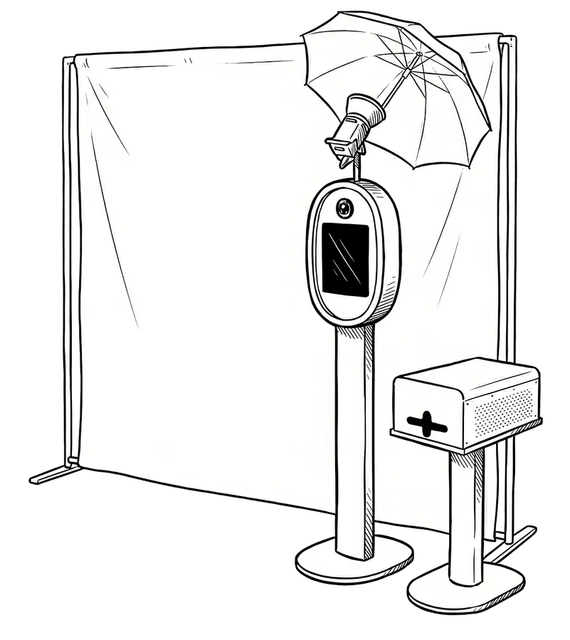 Aura Print photo booth package illustration