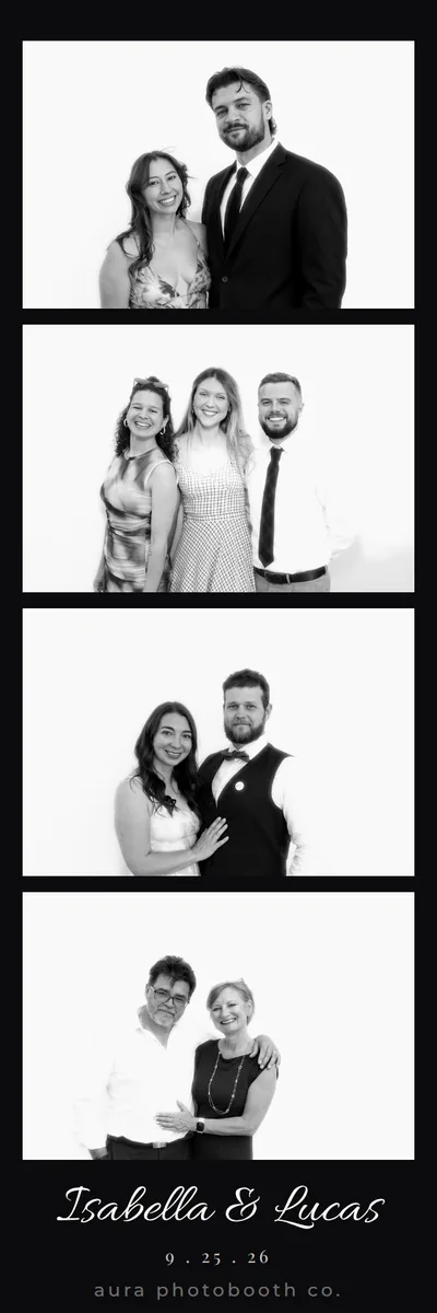 2x6 photo booth print design, Serif names, wide margin