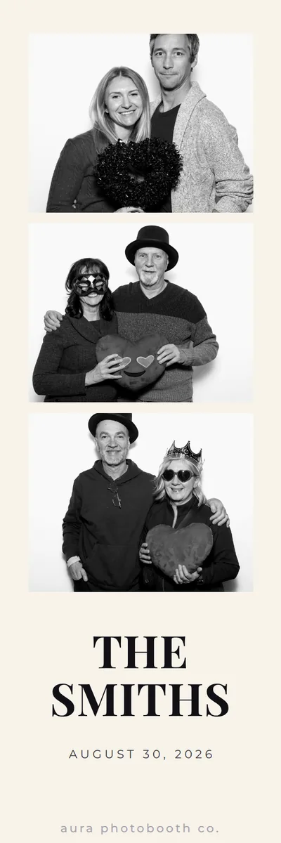 2x6 photo booth print design, Family name block