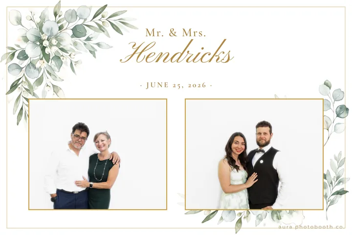 6x4 photo booth print design, Monogram, landscape