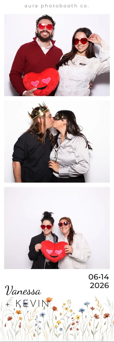 A 2x6 photo strip with a serif name treatment under three frames